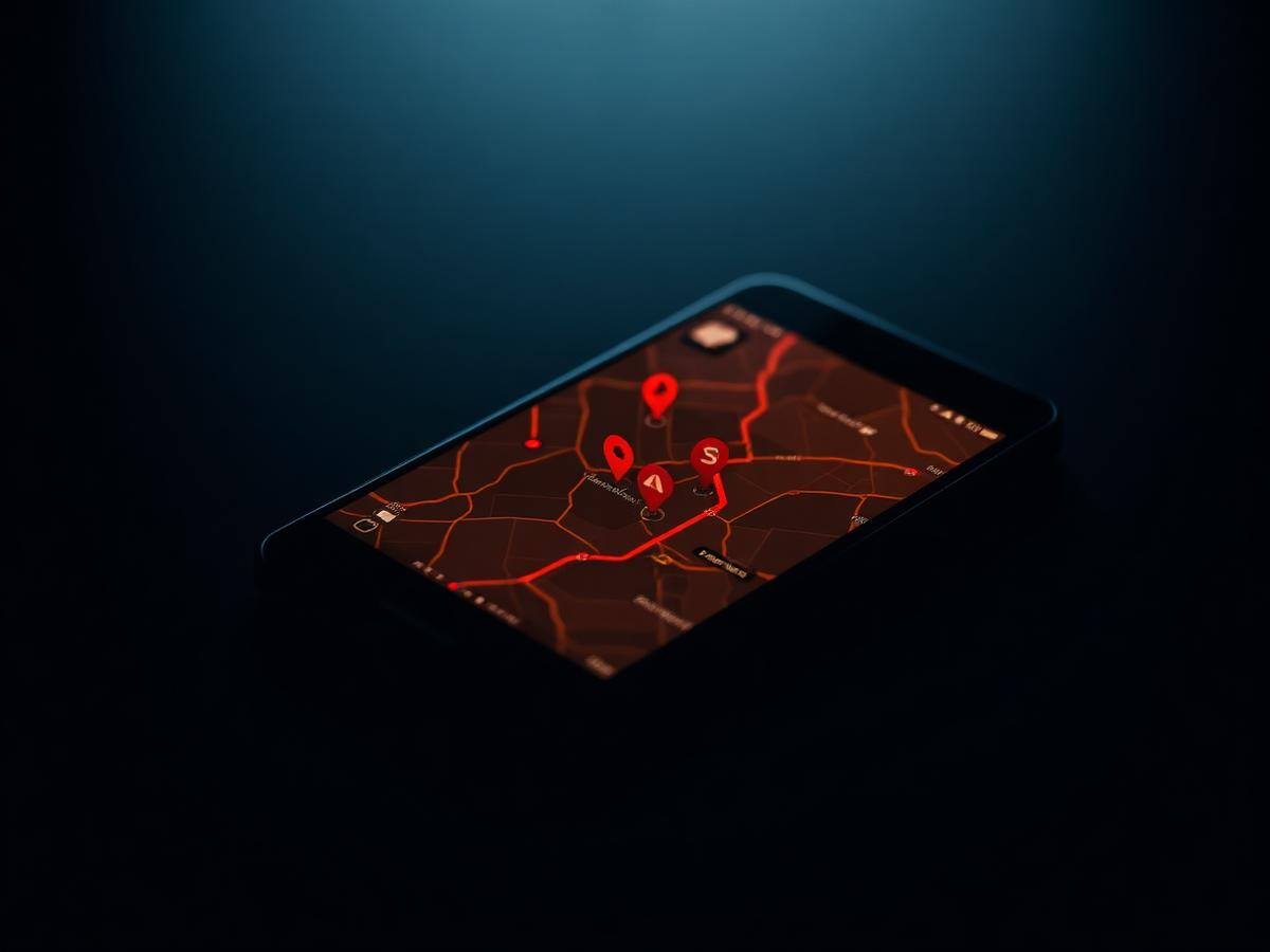 Local business locations pinned on a map