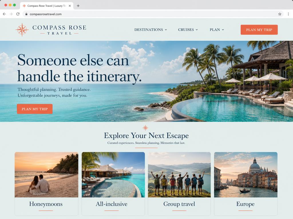 Travel Agency website design template — Wanderlust style